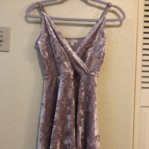 Pink velvet mini dress